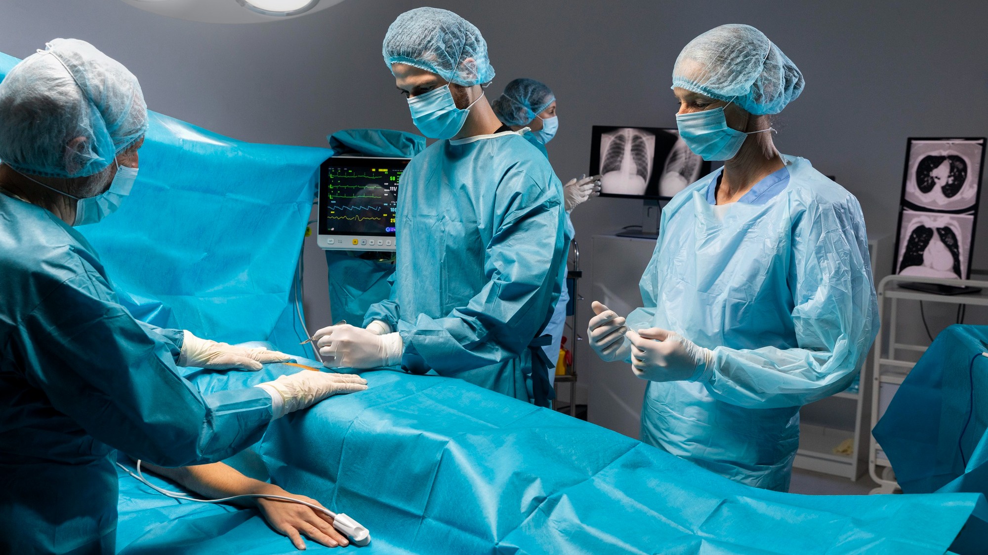 Patient undergoing preparation for general surgery in Bhopal