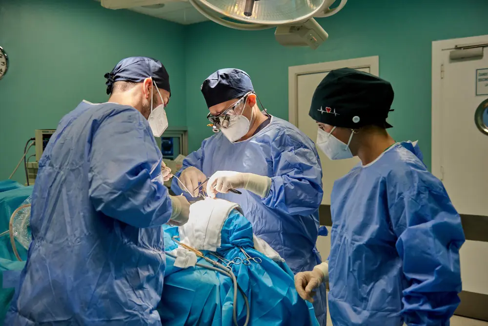 Surgeon performing general surgery in a state-of-the-art operating room at the best hospital in Bhopal.